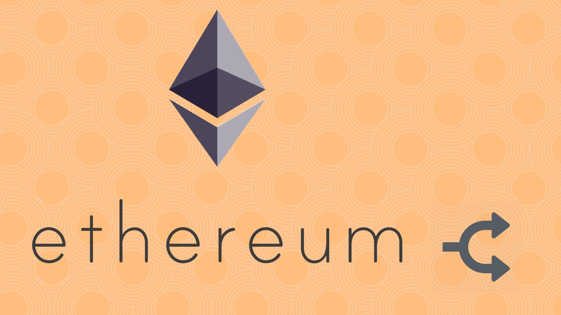 Ethereum logo with two arrows for Constantinople fork