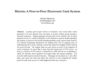 An image of the original Bitcoin Whitepaper