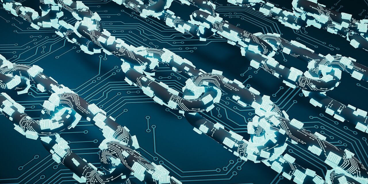 Futuristic image of a digital chain