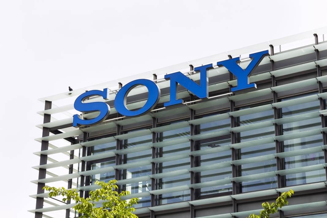 Sony company logo on headquarters building
